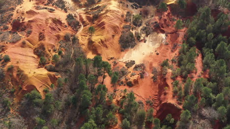 Colorado-Provencal-Rustrel-France-aerial-top-shot-old-ochre-mine